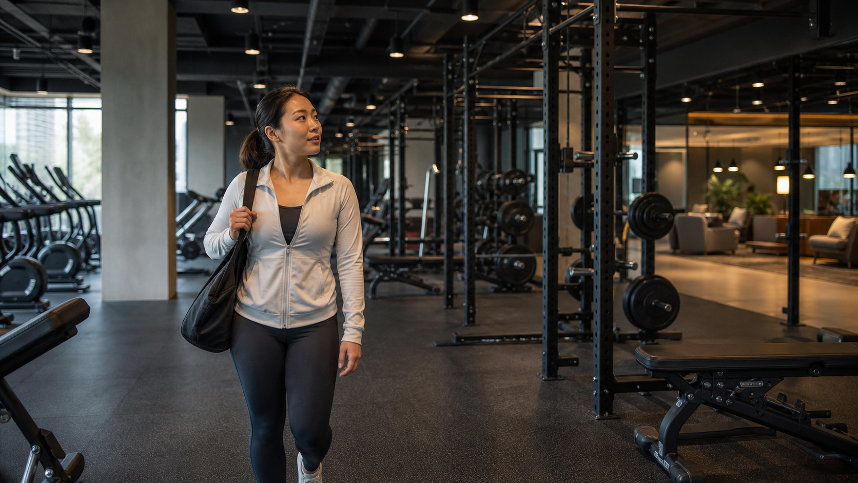 Diverse Gym Tourist In Modern Strength Facility
