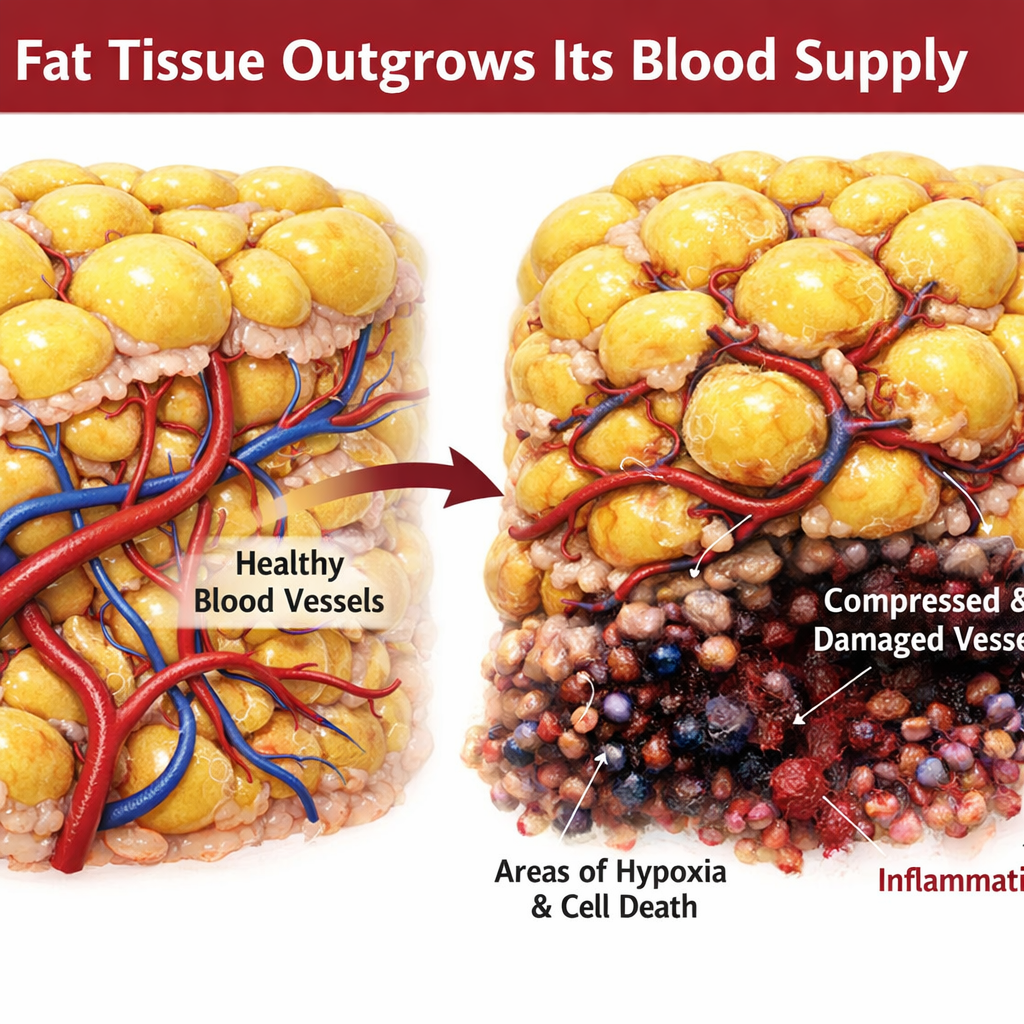 Fat Tissue Outgrows Blood Supply
