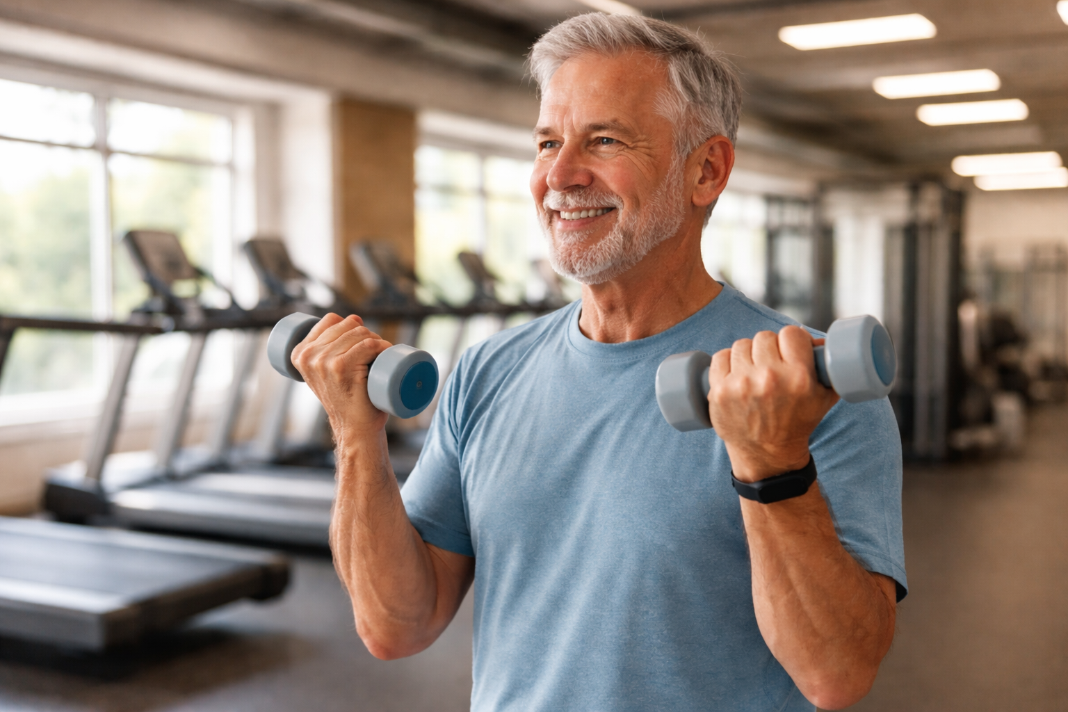 Man Lifting Light Weights